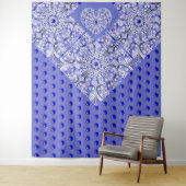 Tenture Broderie Céramique Bleue de Grèce (En situation)