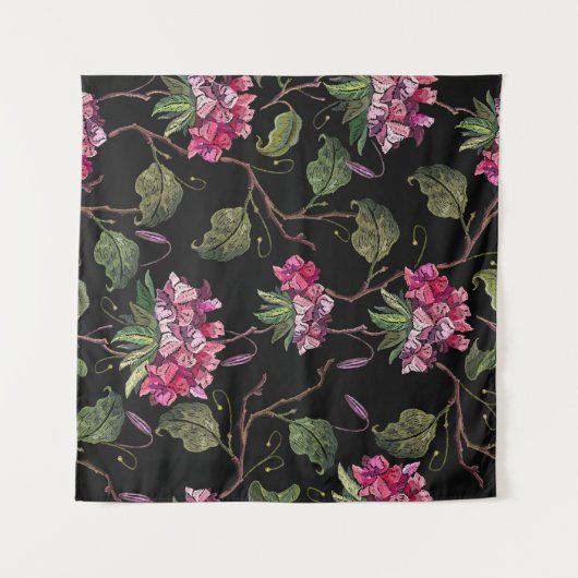 Tenture Broderie fleurs de géranium sans couture motif (Devant (Horizontal))