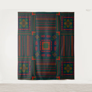 Tenture Broderie palestinienne Tatreez rouge vert 5 Motif