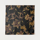 Tenture Broderie renaissance dorée patte transparente fleu (Devant (Horizontal))