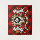 Tenture Brodie Clan Badge & Unicorns avec Tartan (Devant)