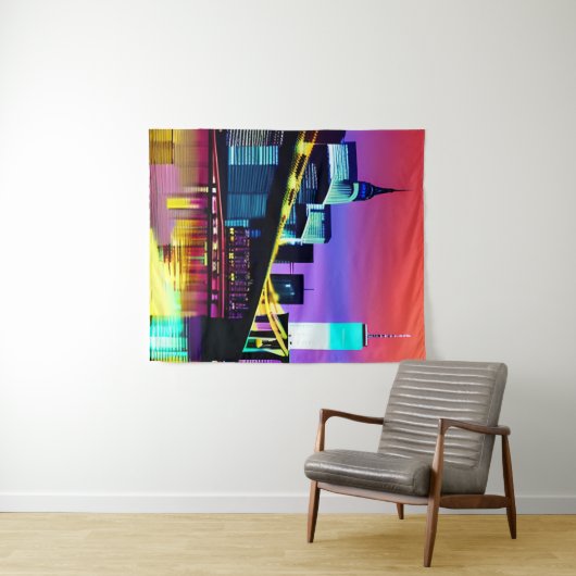 Tenture Brooklyn Bridge en soirée / à la nuit (En situation (horizontale))