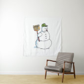 Tenture Broom Snowman (En situation)