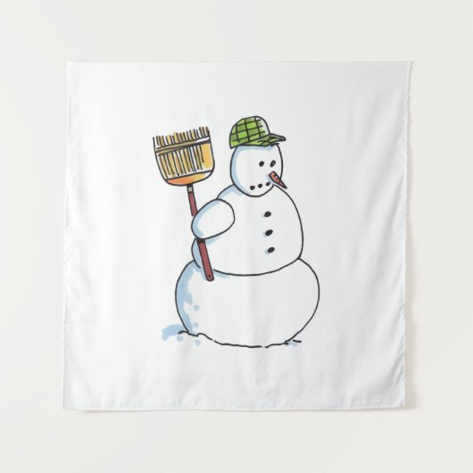 Tenture Broom Snowman (Devant)