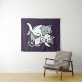 Tenture Brosse à lait - Chats à couchage mignon (En situation (horizontale))