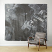 Tenture Brosses Abstraites monochromes noir et blanc (En situation (horizontale))