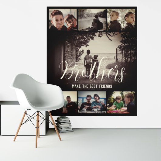 Tenture Brother moderne Meilleurs amis Dark Photo Collage
