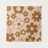Tenture Brown Automne Retro Y2K Hippie Flower Motif (Devant)