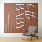 Tenture Brown Boho Bohemian Hello Baby shower bébé (En situation (horizontale))