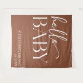 Tenture Brown Boho Bohemian Hello Baby shower bébé (Devant (Horizontal))