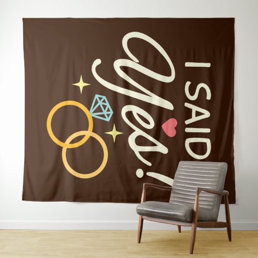 Tenture Brown Chaud J'Ai Dit Oui Partie Engagement (En situation (horizontale))