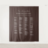 Tenture Brown Wedding Seating Chart Alphabetical Fabric (Devant)