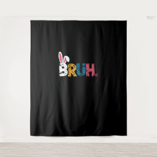 Tenture Bruh Bunny Pâques mignonne mème pour les enfants _