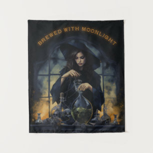 Tenture Brûlé Avec Sorcière Lune