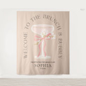 Tenture Brunch & Bubbly Champagne Bridal Shower Tapestry (Devant)