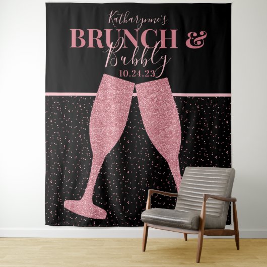 Tenture Brunch Bubbly Parties scintillant rose Champagne f (En situation)