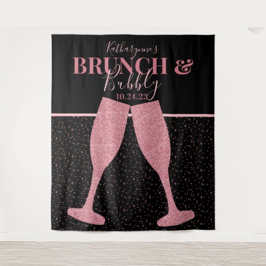 Tenture Brunch Bubbly Parties scintillant rose Champagne f (Devant)