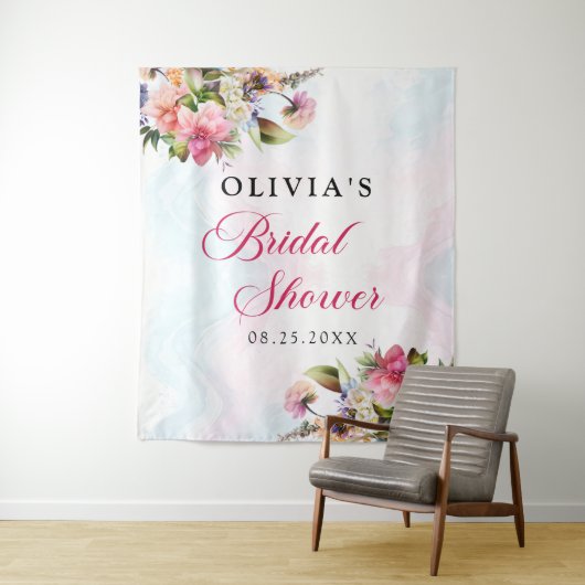 Tenture Brunch Floral Et Fête des mariées Bubbly (En situation)