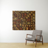 Tenture Bruns africains ethniques et or #12 de modèle (En situation (horizontale))