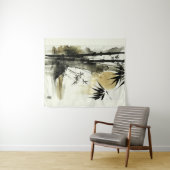 Tenture Brush à encre japonaise art nature abstrait (En situation (horizontale))