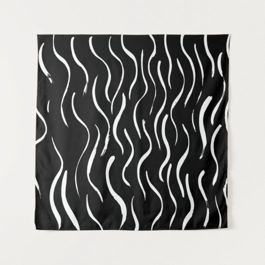 Tenture Brush grunge pattern. White and black.abstract,art (Devant)
