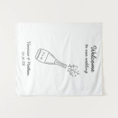 Tenture Bubbly Popping Champagne Bottle Wedding Welcome (Devant (Horizontal))