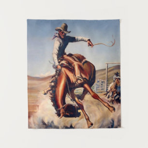 Tenture « Bucking Bronco » Art occidental par Will James