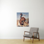 Tenture « Bucking Bronco » Art occidental par Will James (En situation)