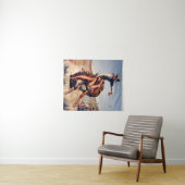 Tenture « Bucking Bronco » Art occidental par Will James (En situation (horizontale))