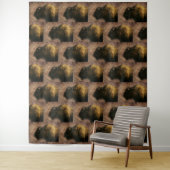 Tenture Buffalo de bison de bois (En situation)