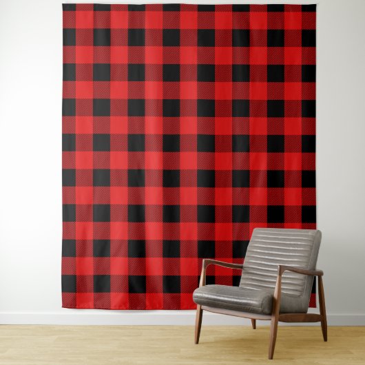 Tenture Buffalo plaid cadre de Noël (En situation)