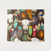 Tenture Buffalo Skull Native American Emblem (Devant (Horizontal))