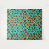 Tenture Bugs colorés sur turquoise (Devant (Horizontal))