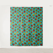 Tenture Bugs colorés sur turquoise (Devant)