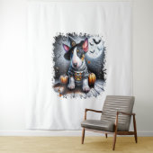 Tenture Bull Terrier Chien Halloween (En situation)