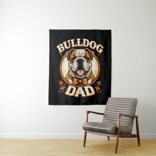 Tenture Bulldog Dad – Cute Vintage Bulldog Father’s Day (En situation)