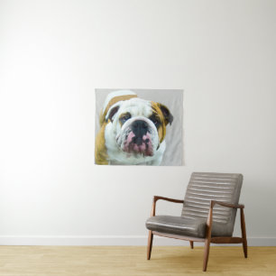Tenture Bulldog Painting - Joli art original chien