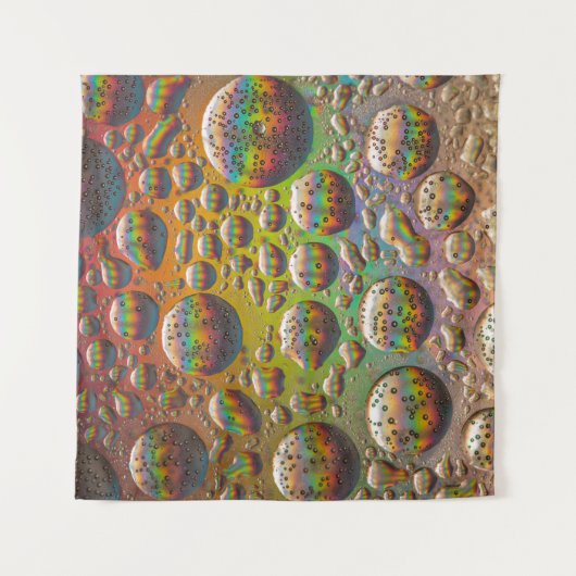 Tenture Bulles bleues vertes et jaunes (Devant (Horizontal))