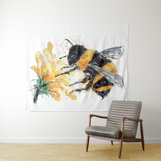 Tenture Bumble Bee ramassant du pollen (En situation (horizontale))