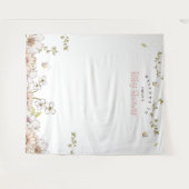 Tenture Bumblebee Florals Baby shower rose Fond photo (Devant (Horizontal))