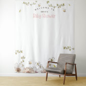 Tenture Bumblebee Florals Baby shower rose Fond photo (En situation)