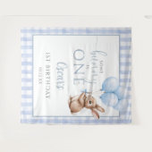 Tenture Bunny Blue Balloons 1st Birthday Backdrop (Devant (Horizontal))