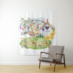 Tenture Bunny célèbre la fête de Pâques