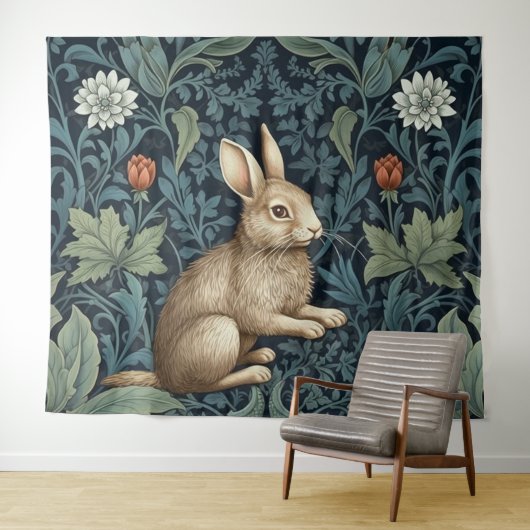Tenture Bunny dans la forêt Art nouveau (En situation (horizontale))