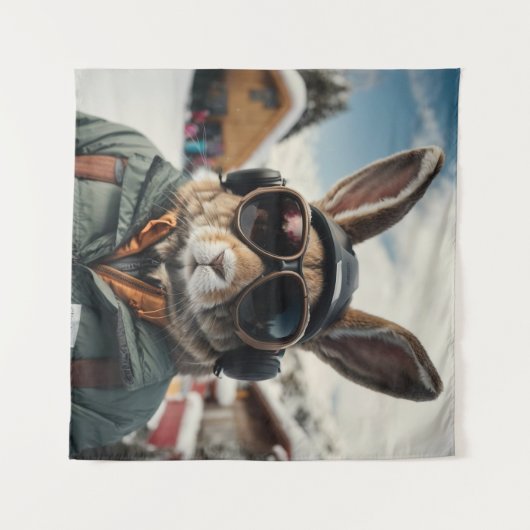 Tenture Bunny de snowboard Whimsical (Devant (Horizontal))