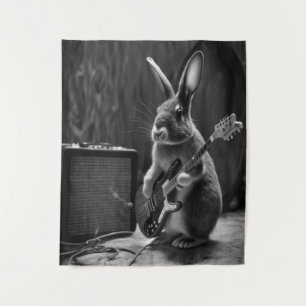 Tenture Bunny Jouer une guitare