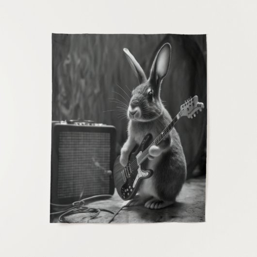 Tenture Bunny Jouer une guitare (Devant)