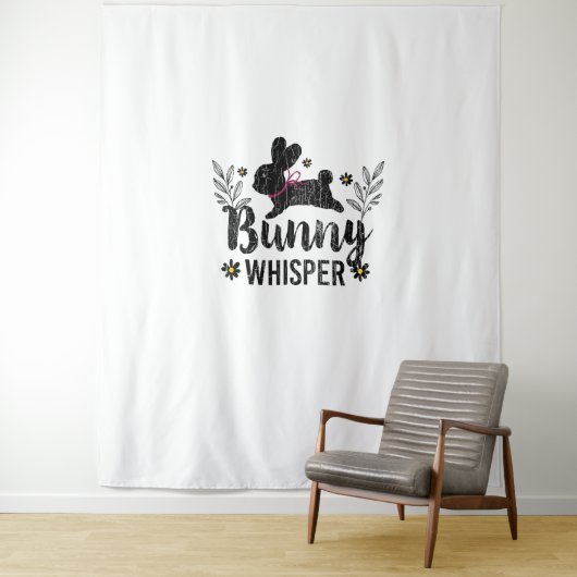 Tenture Bunny Whisperer Funny Lapin Graphisme lapin (En situation)