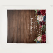 Tenture Burgundy Blush Floral Bride douche arrière-plan ph (Devant (Horizontal))