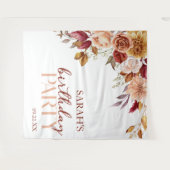 Tenture Burgundy Burange Floral fête d'anniversaire (Devant (Horizontal))